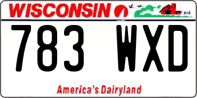 WI license plate 783WXD