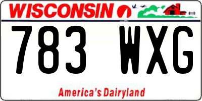 WI license plate 783WXG