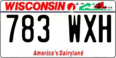 WI license plate 783WXH
