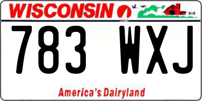 WI license plate 783WXJ