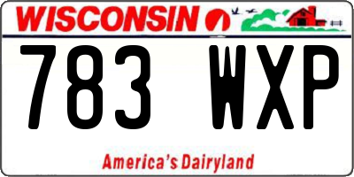 WI license plate 783WXP