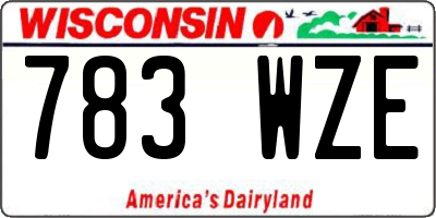 WI license plate 783WZE
