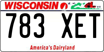 WI license plate 783XET