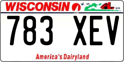 WI license plate 783XEV