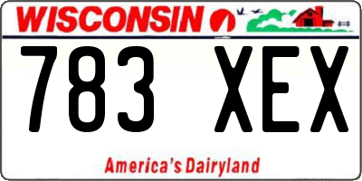 WI license plate 783XEX