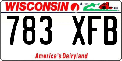 WI license plate 783XFB
