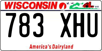 WI license plate 783XHU