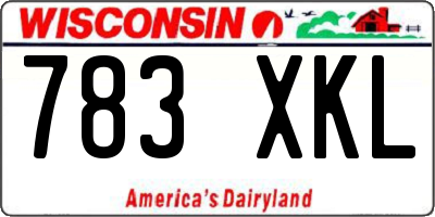 WI license plate 783XKL
