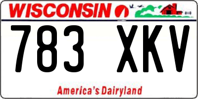 WI license plate 783XKV