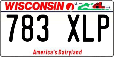 WI license plate 783XLP