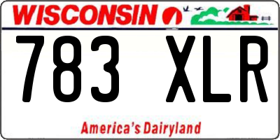 WI license plate 783XLR