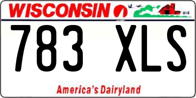 WI license plate 783XLS