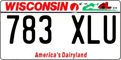 WI license plate 783XLU