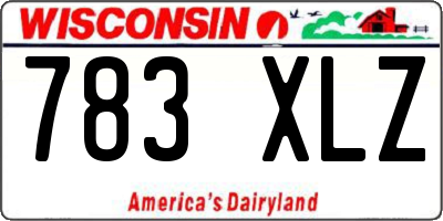 WI license plate 783XLZ