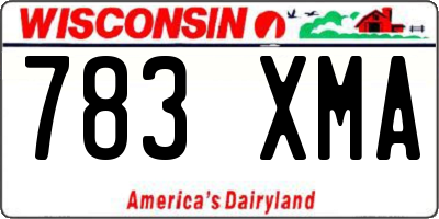 WI license plate 783XMA