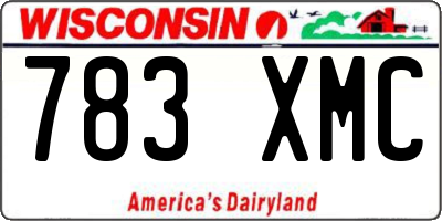 WI license plate 783XMC