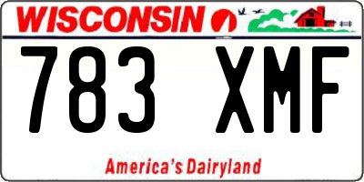 WI license plate 783XMF