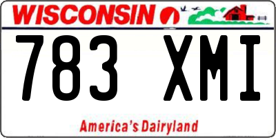 WI license plate 783XMI