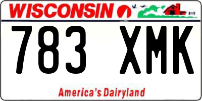 WI license plate 783XMK