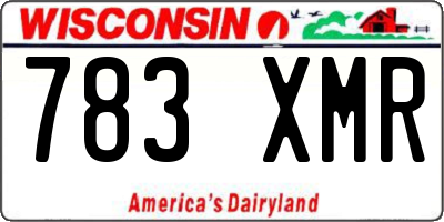 WI license plate 783XMR