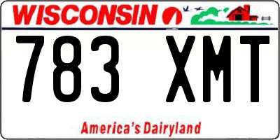 WI license plate 783XMT