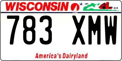 WI license plate 783XMW