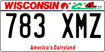 WI license plate 783XMZ