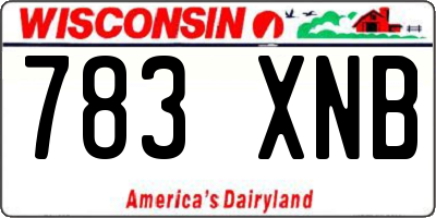 WI license plate 783XNB