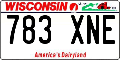 WI license plate 783XNE