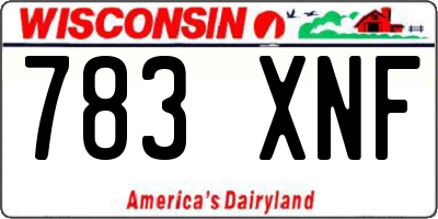 WI license plate 783XNF