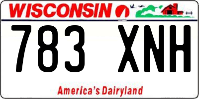 WI license plate 783XNH