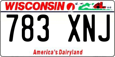 WI license plate 783XNJ
