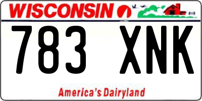 WI license plate 783XNK