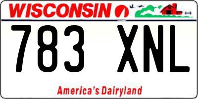 WI license plate 783XNL