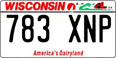 WI license plate 783XNP
