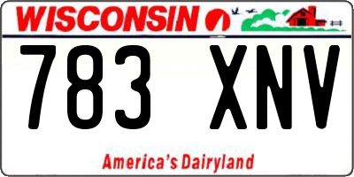 WI license plate 783XNV