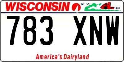WI license plate 783XNW