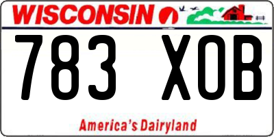 WI license plate 783XOB