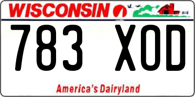 WI license plate 783XOD