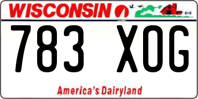 WI license plate 783XOG