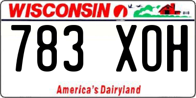 WI license plate 783XOH