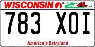 WI license plate 783XOI