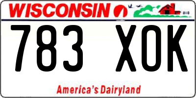 WI license plate 783XOK
