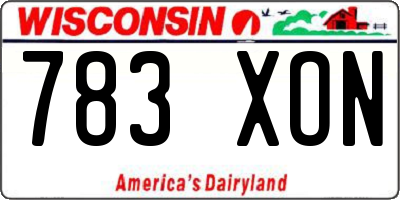 WI license plate 783XON