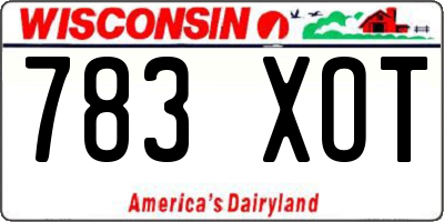 WI license plate 783XOT