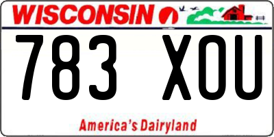 WI license plate 783XOU