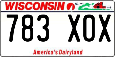 WI license plate 783XOX