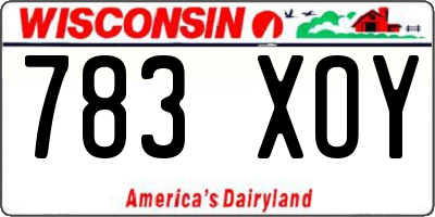 WI license plate 783XOY