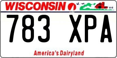 WI license plate 783XPA