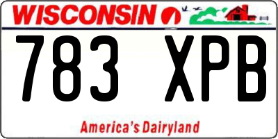 WI license plate 783XPB